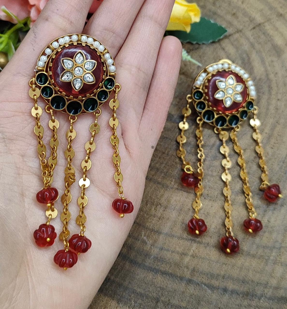 Pumpkin Beads Hanging With Carving Earring for woman