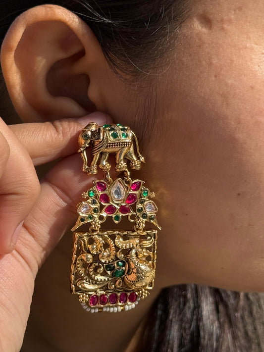 Elephant With Colorful Earrings for woman