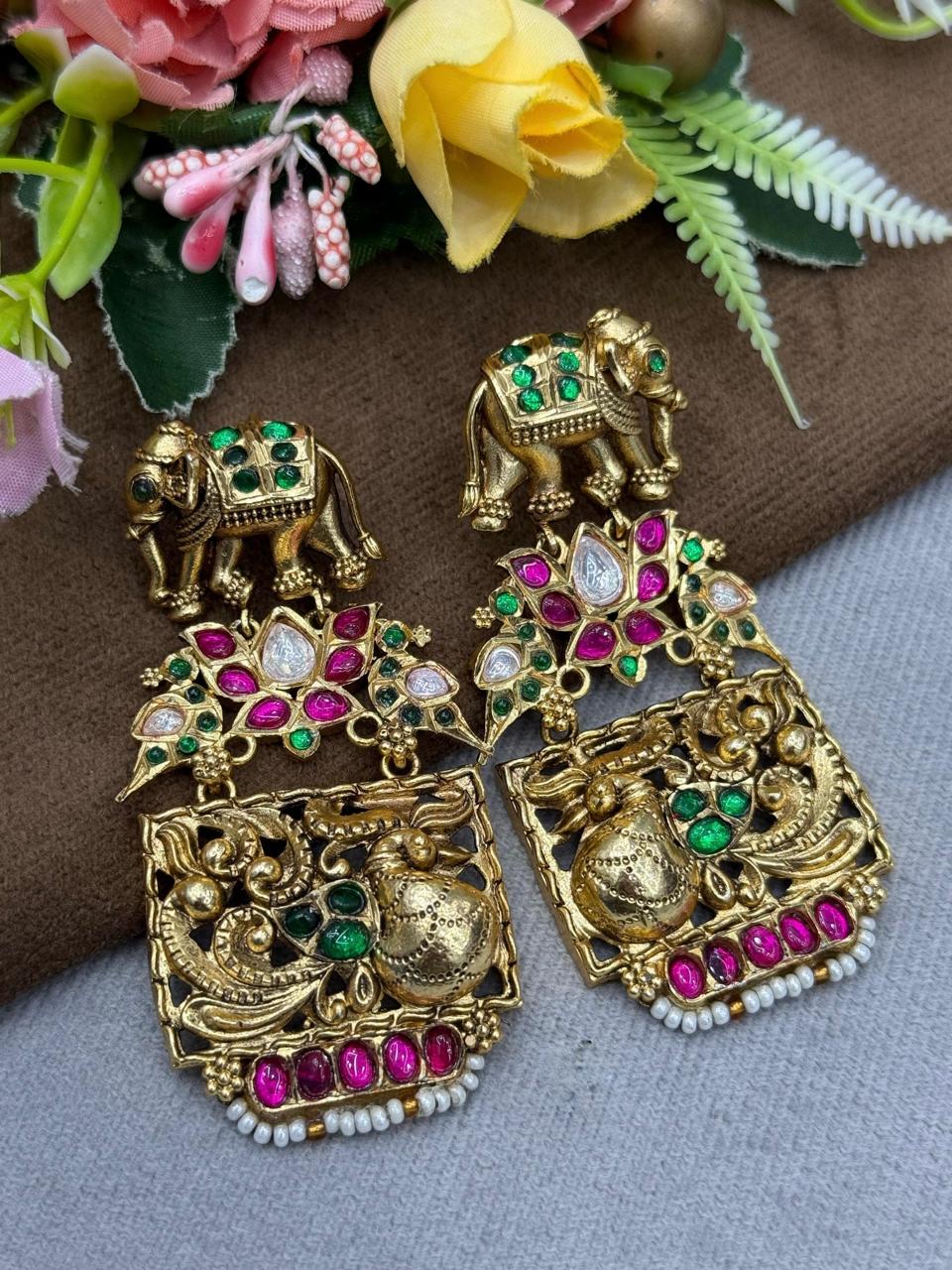 Elephant With Colorful Earrings for woman