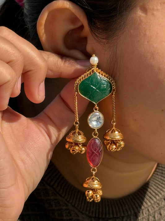 Ghunghroo With Stones Long Earring for woman