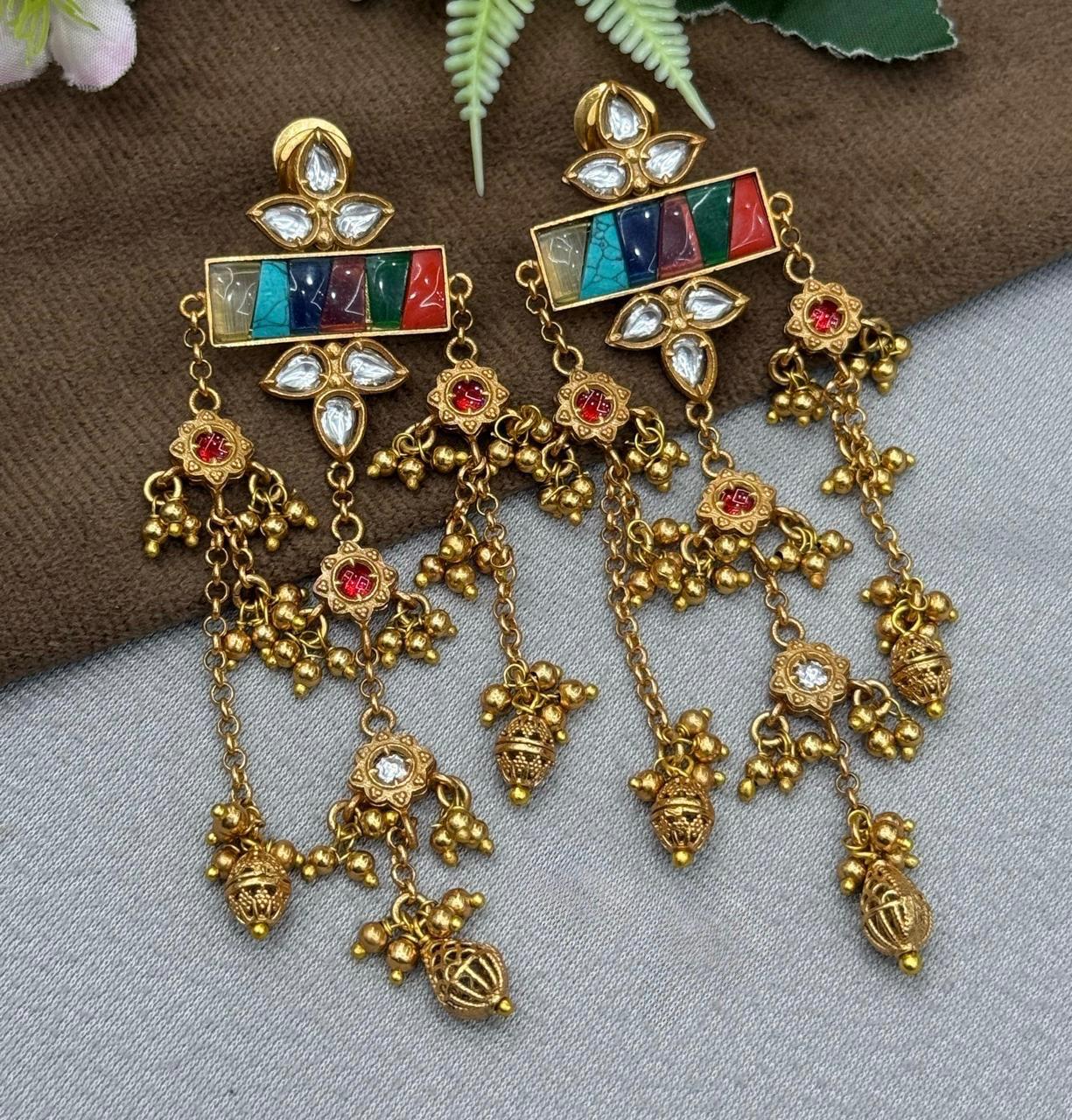 Hanging Long Earring With Mossanite for woman