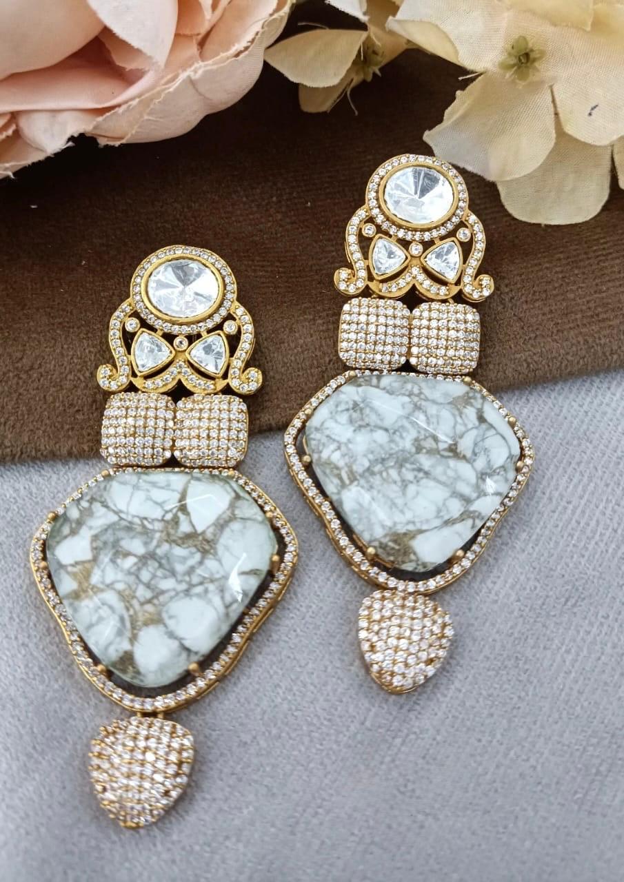 Marvel Stones With Polki Earring for woman