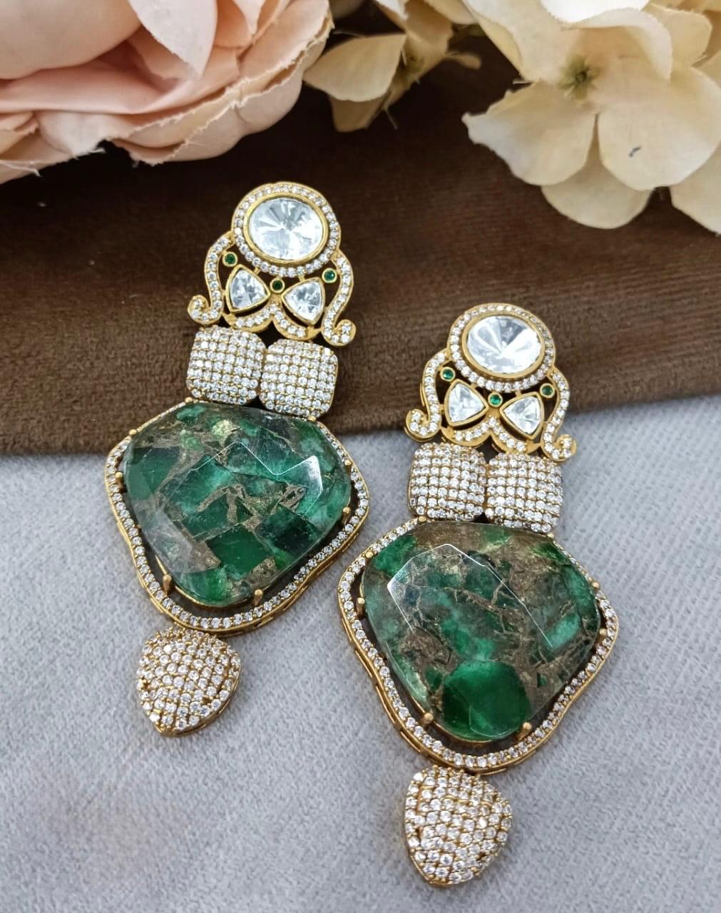 Marvel Stones With Polki Earring for woman