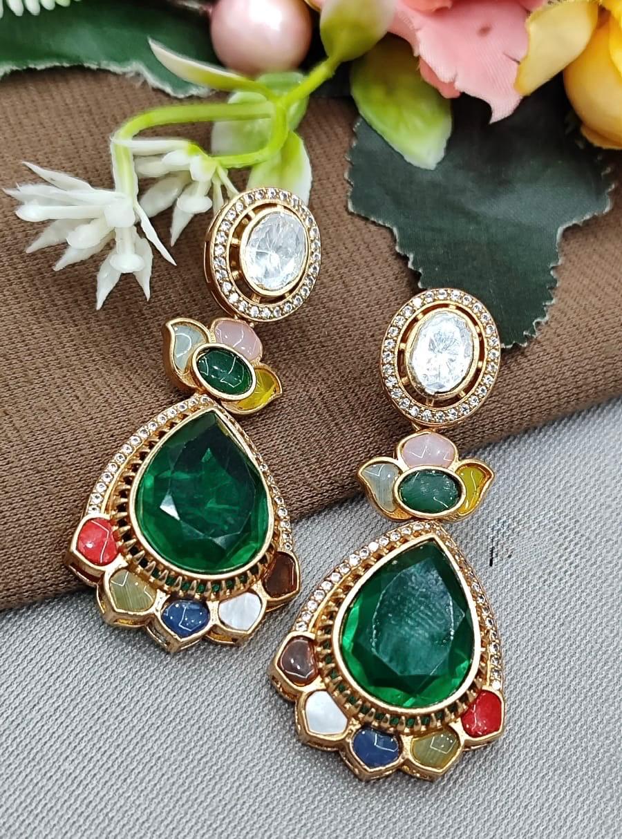 Colourful With Mossanite Earring for woman
