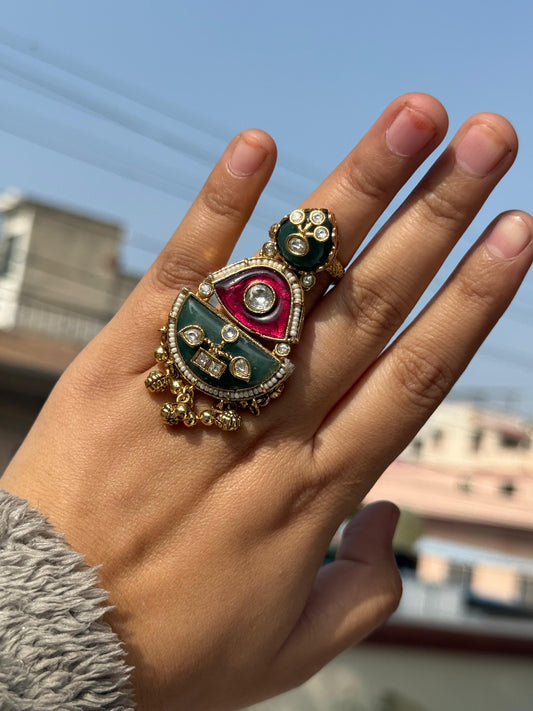 Kundan Rajwadi Ring for woman
