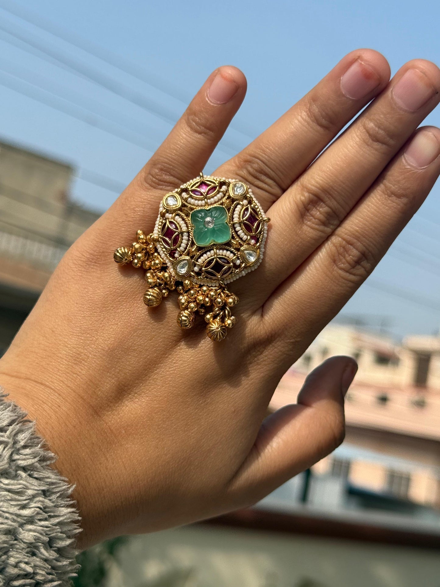 Exquisite Heritage Hanging Ring for woman