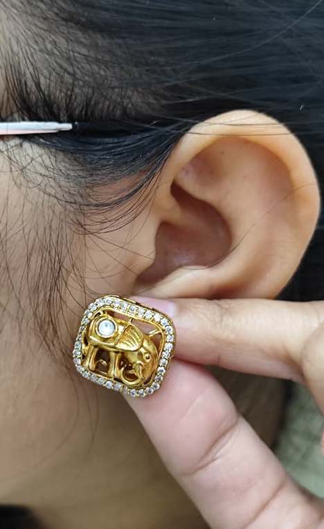 Elephant Cute Mossanite Studs for woman