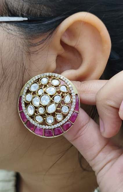 Ethnic Mossanite Studs for woman