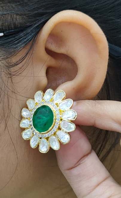 Rajputana Stone With Doublet Stone Stud for woman