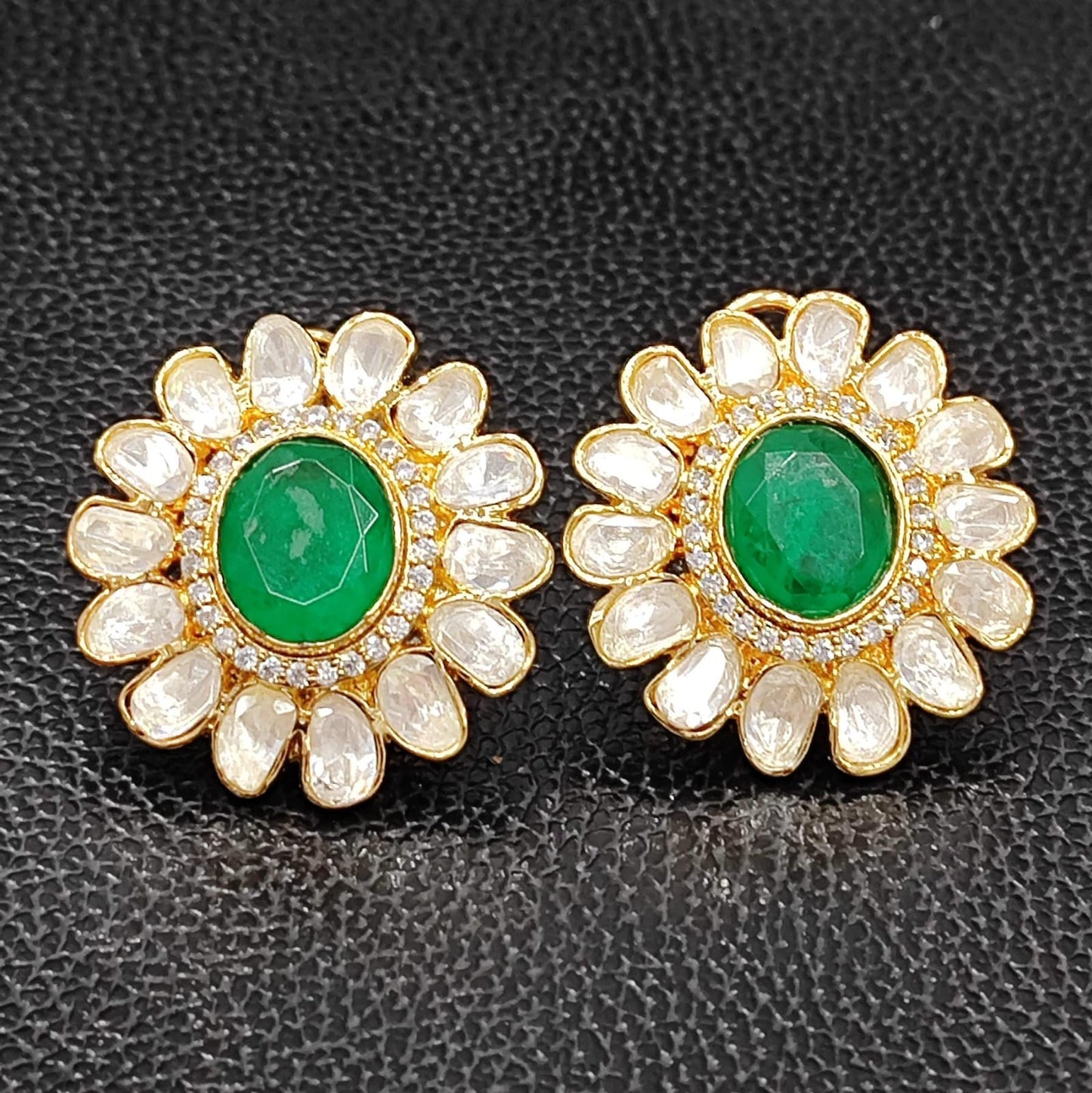 Rajputana Stone With Doublet Stone Stud for woman
