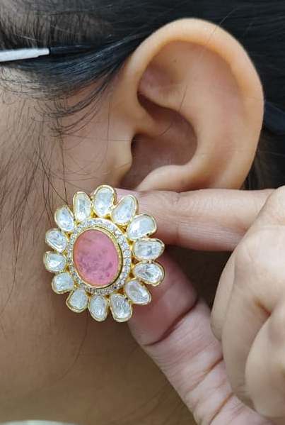 Rajputana Stone With Doublet Stone Stud for woman