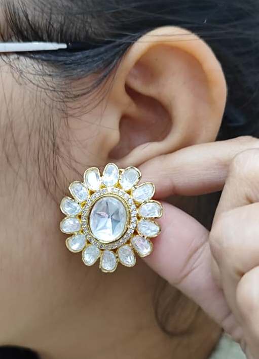 Rajputana Stone With Doublet Stone Stud for woman