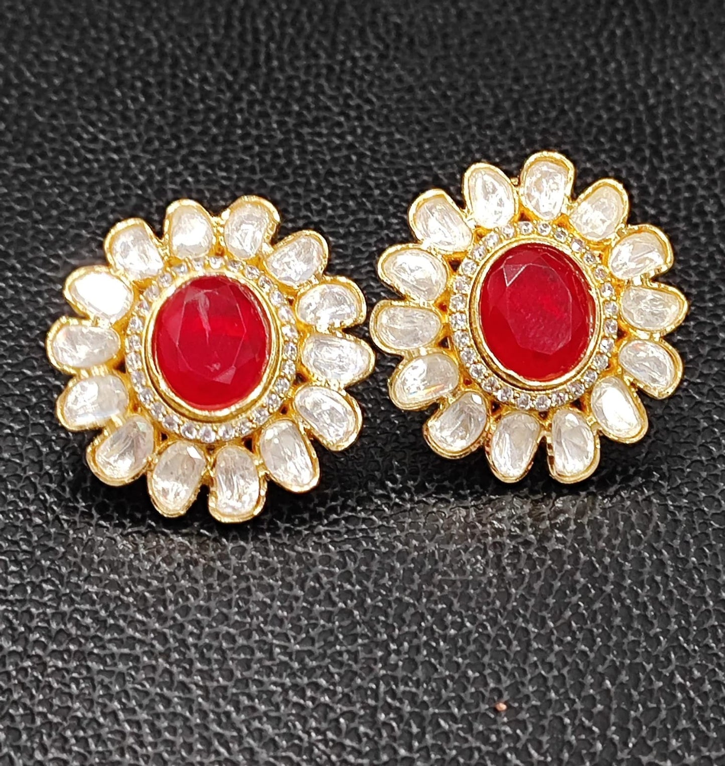 Rajputana Stone With Doublet Stone Stud for woman