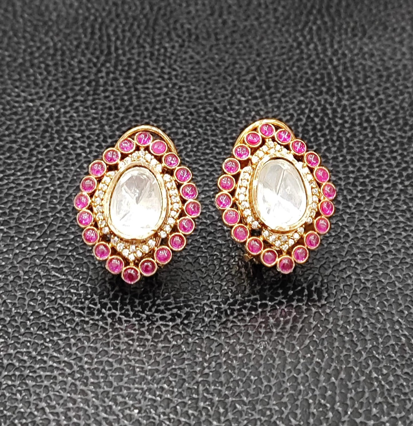 Polki With Pota Stones Stud for woman