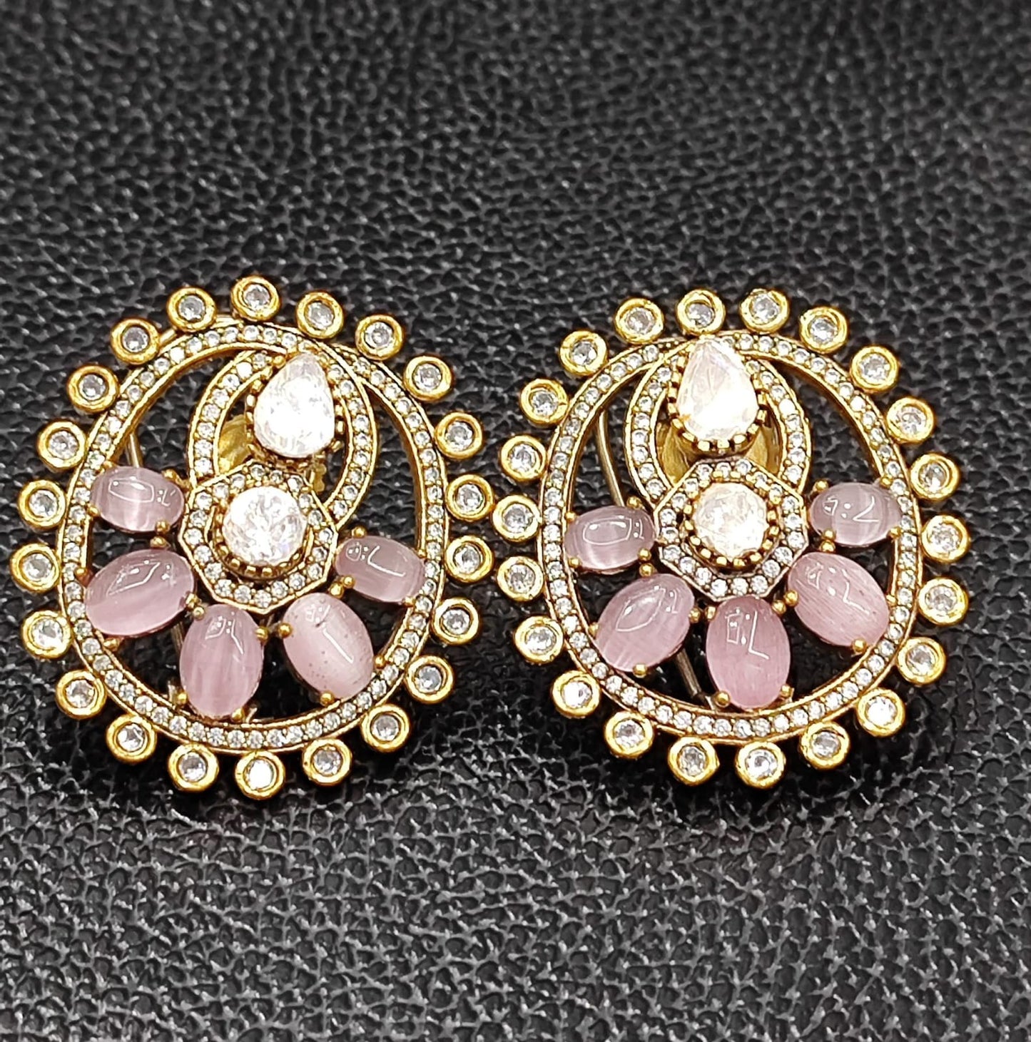 Victorian Mossanite With cz Studs for woman