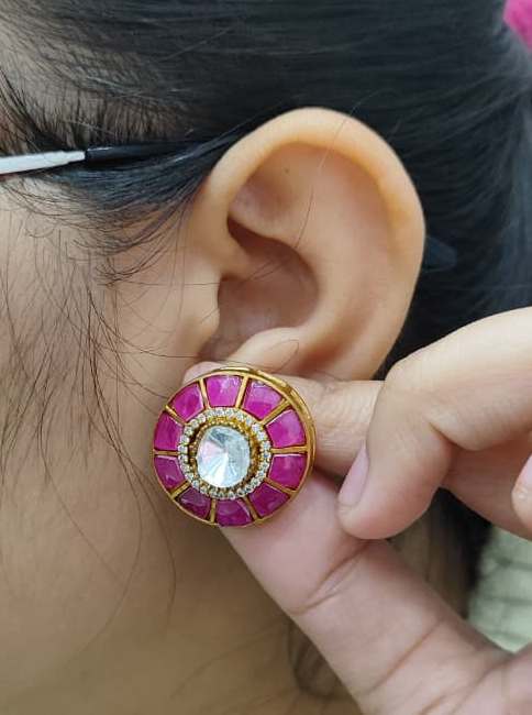 Round With Kundan Studs for woman