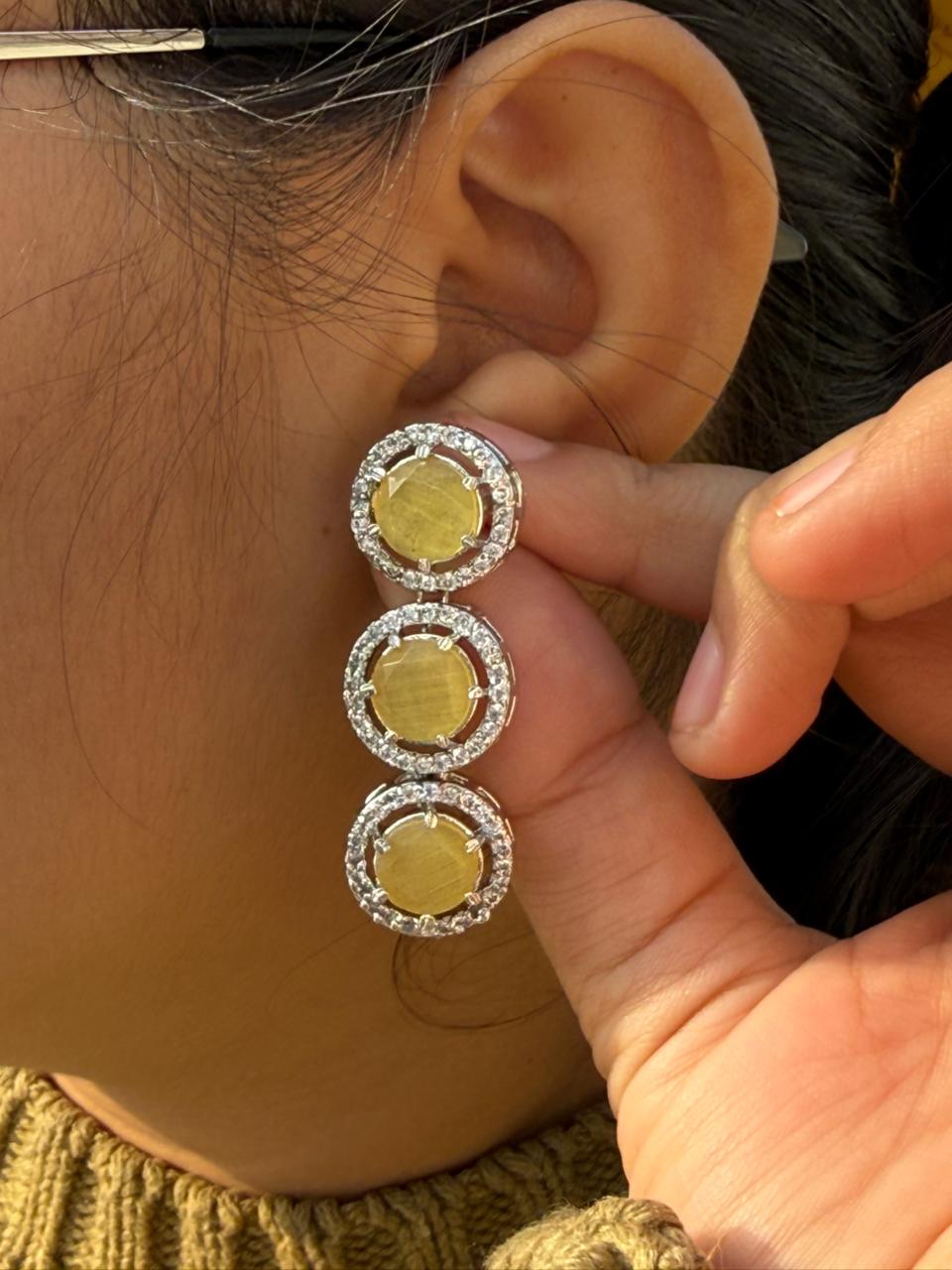 Doublet And Clear CZ Earring for woman