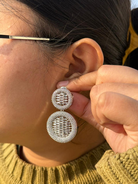 Big Round Drop Earrings for woman