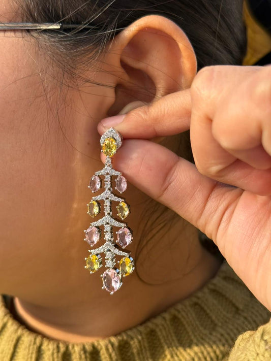 Zircon Drop Doublets Stone Earring for woman