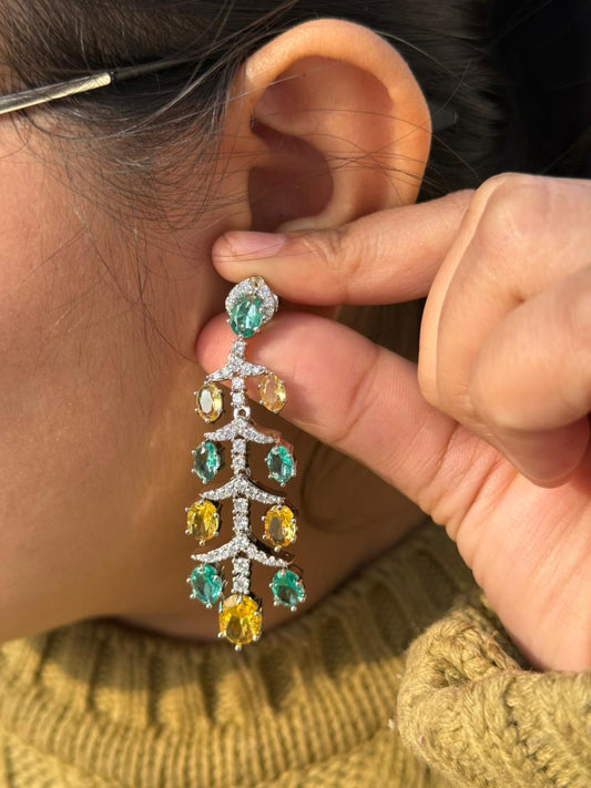 Zircon Drop Doublets Stone Earring for woman