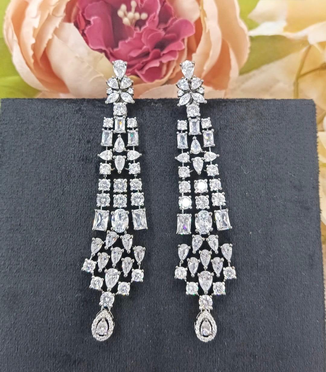 Long CZ Earring for woman