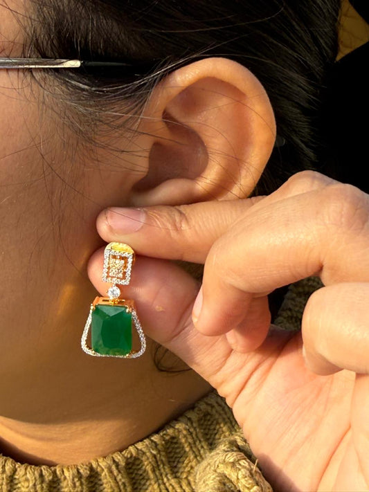 Doublet With cz Golden Polish for woman