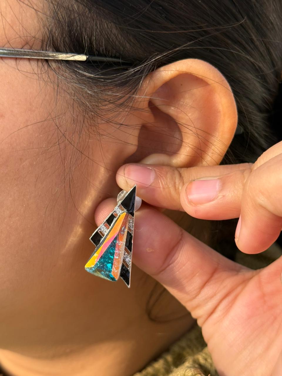 Swaroski Triangle Earring for woman