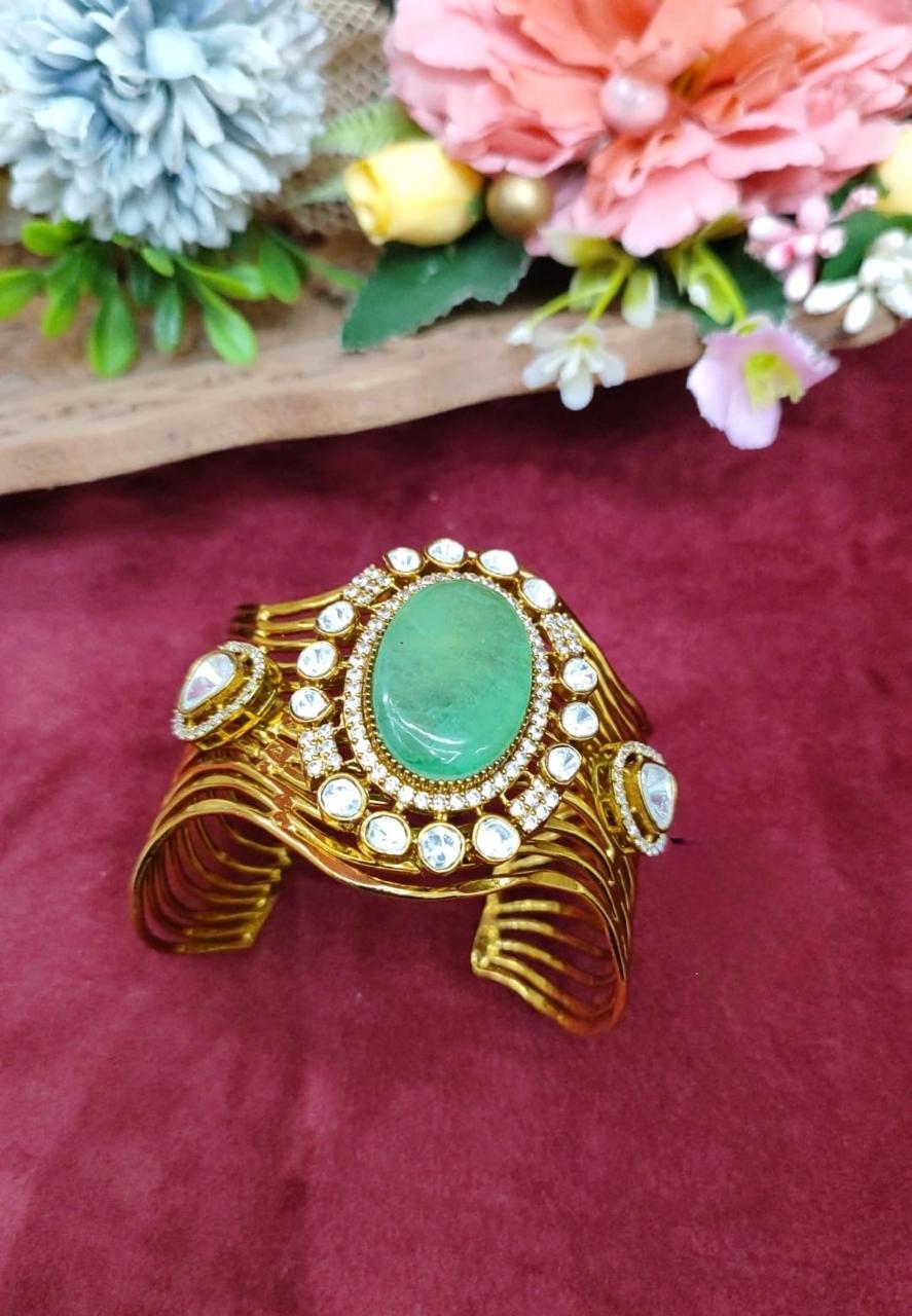 Classy With Doublet Stone Kundan Braclet for woman