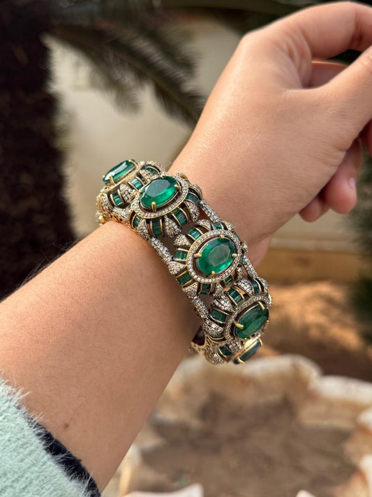 Victorian Polish With Doublet Stone Kada for woman