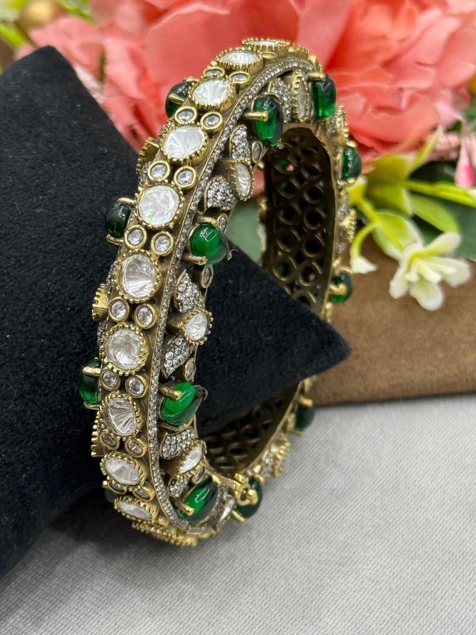 Victorian Polish With Stone Kada for woman