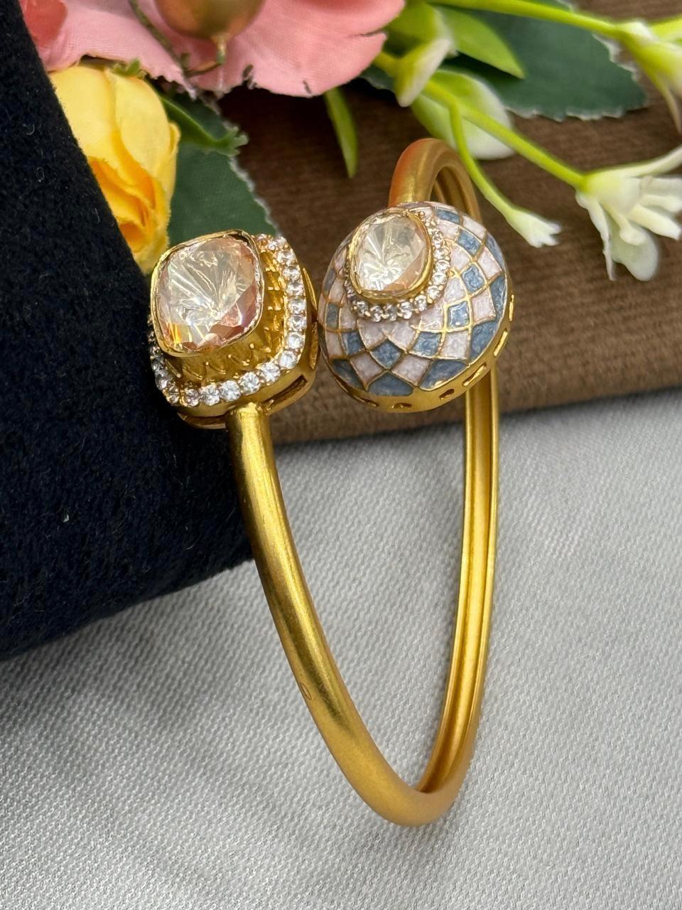 Italian Meenkari With Polki Bracelet for woman