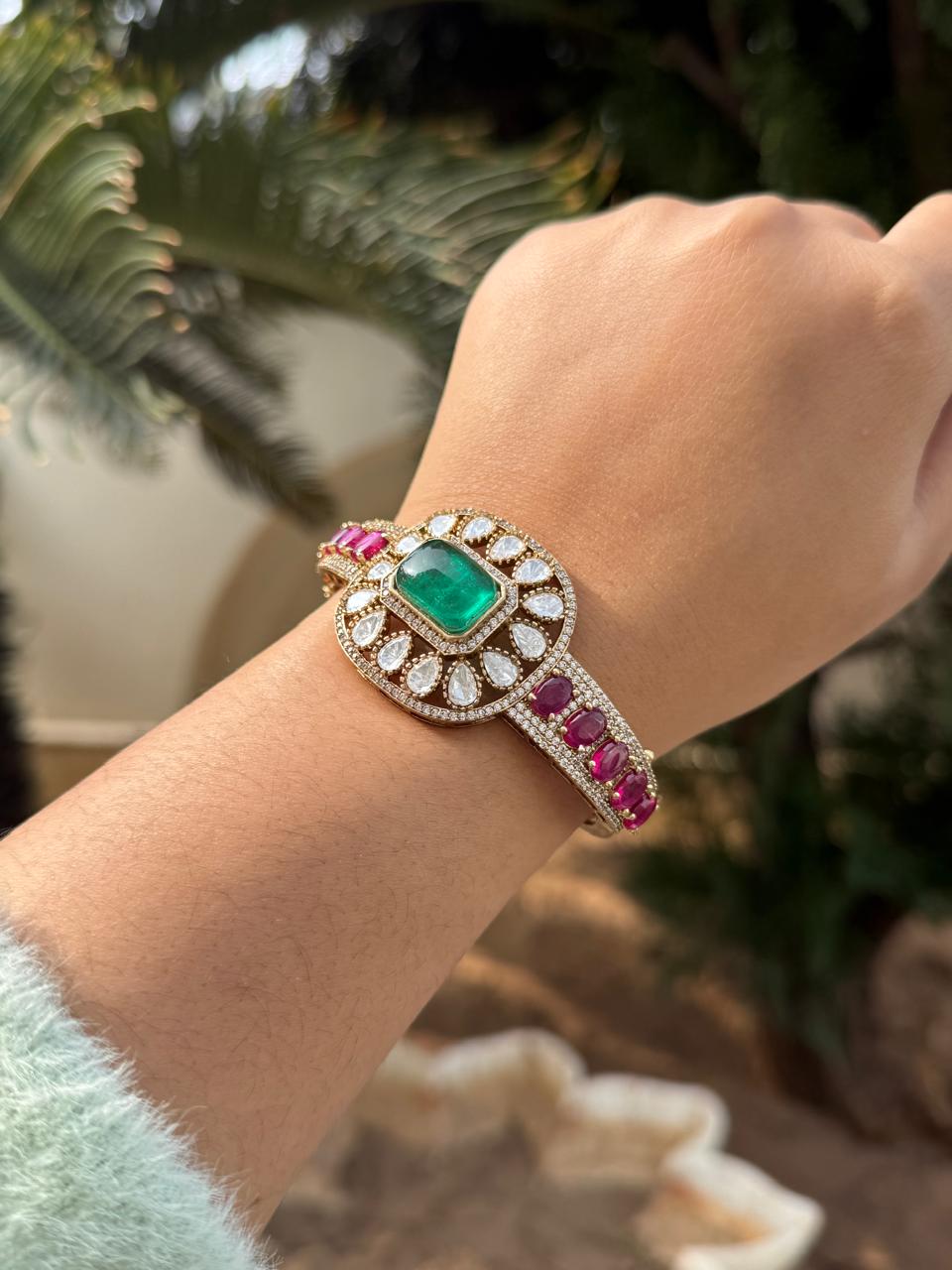 Doublet Stone With Mosaanite Bracelet for woman