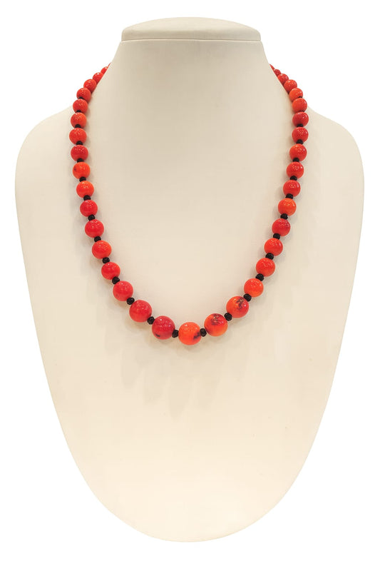 RED CORALS SINGLE LAYER MALA FOR WOMEN