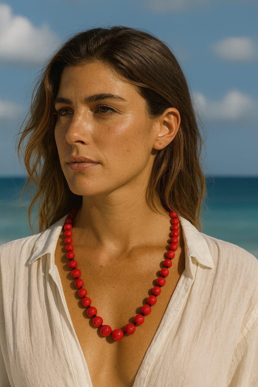 RED CORALS SINGLE LAYER MALA FOR WOMEN