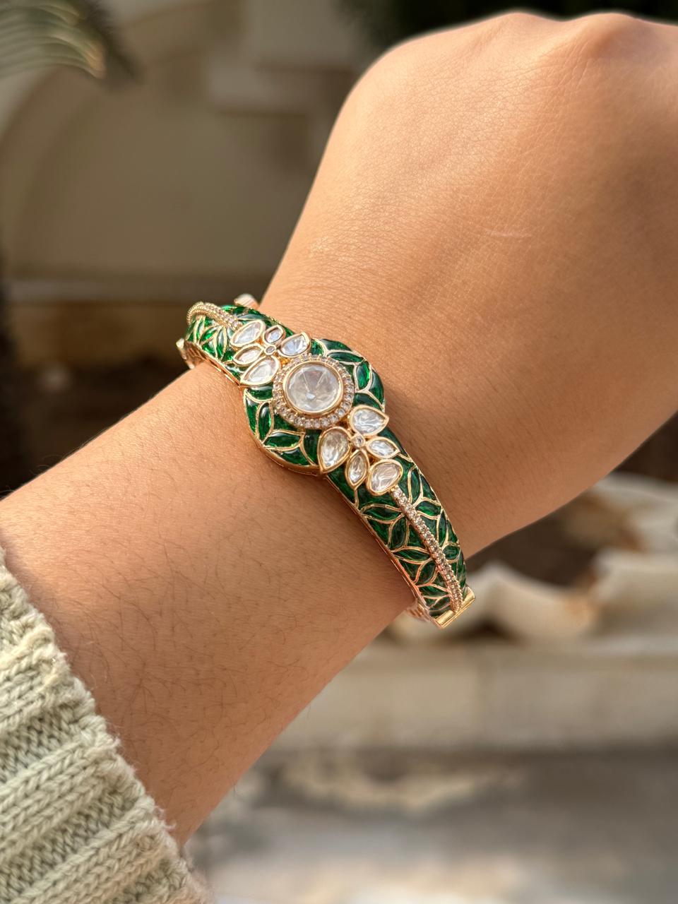Appoxy With Mossanite Kundan Bracelet for woman