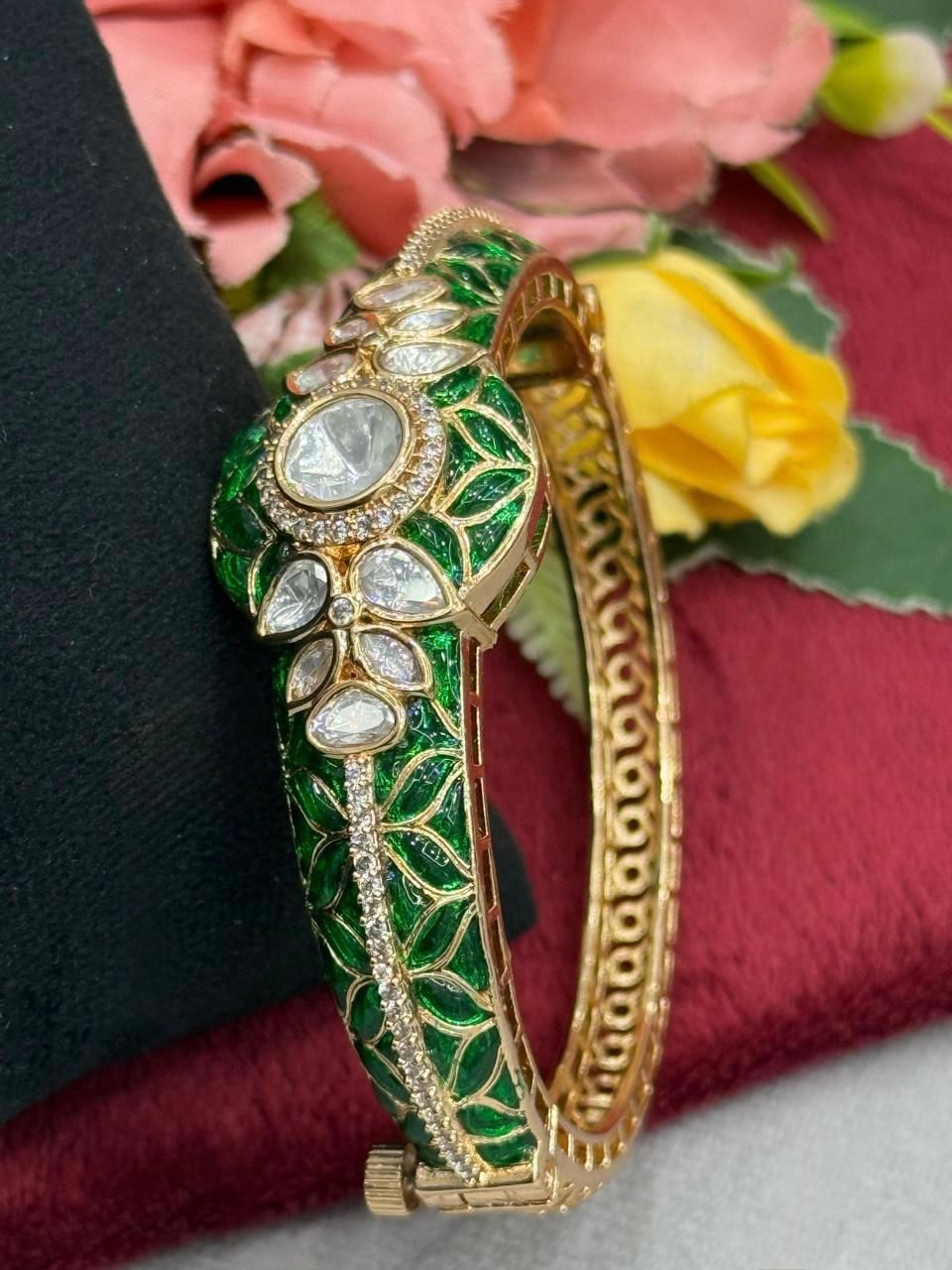 Appoxy With Mossanite Kundan Bracelet for woman