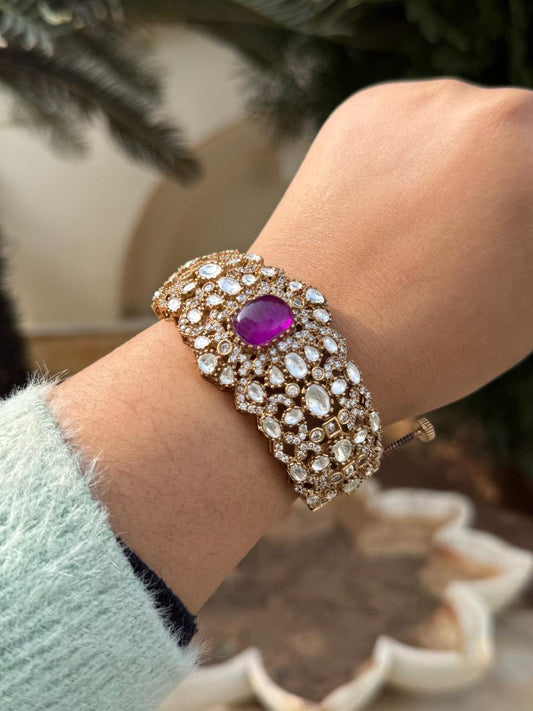 Centre Doublet With Mossanite Bracelt for woman