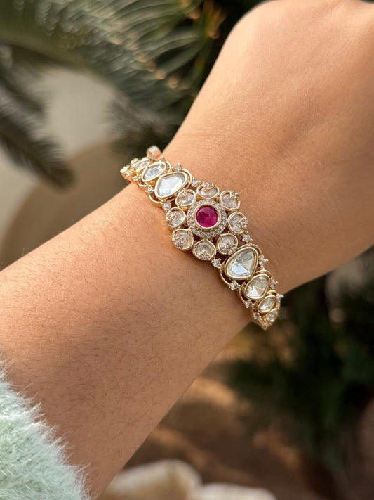 Floarl Sunheri Kundan Bracelet for woman