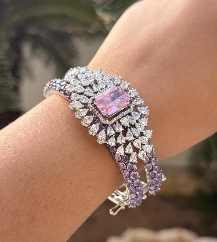 Channel Setting With CZ Bracelet for woman
