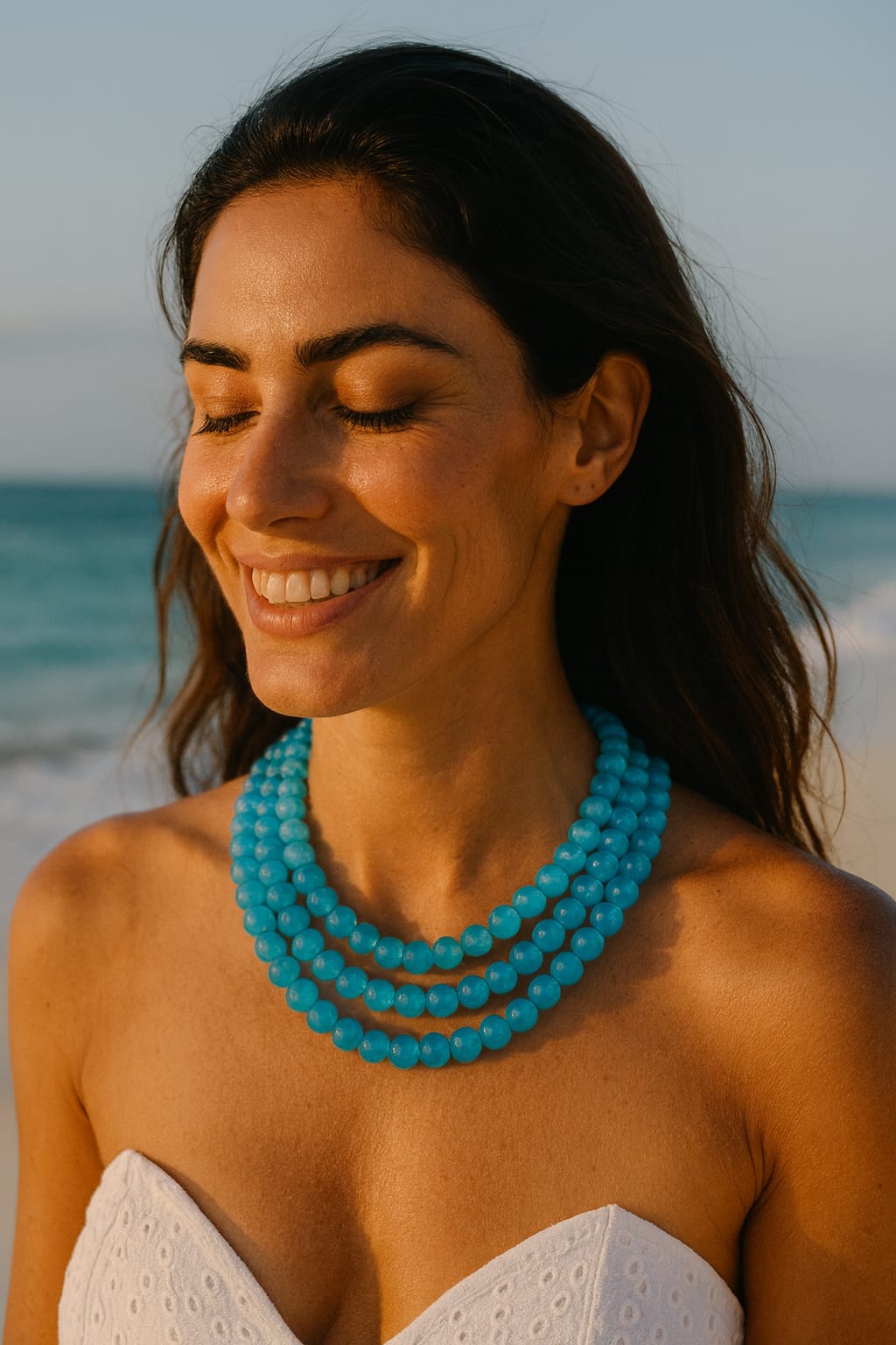 THREE LAYER MONALISA BEADS MALA FOR WOMEN