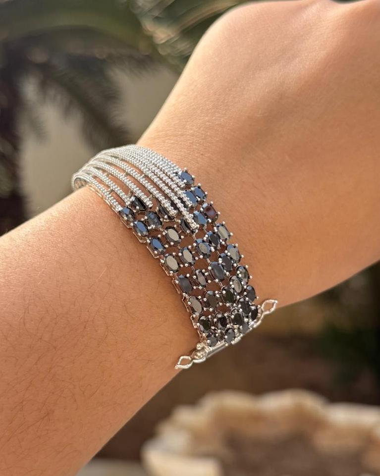 Rhodium Plated Zircon Bracelet for woman