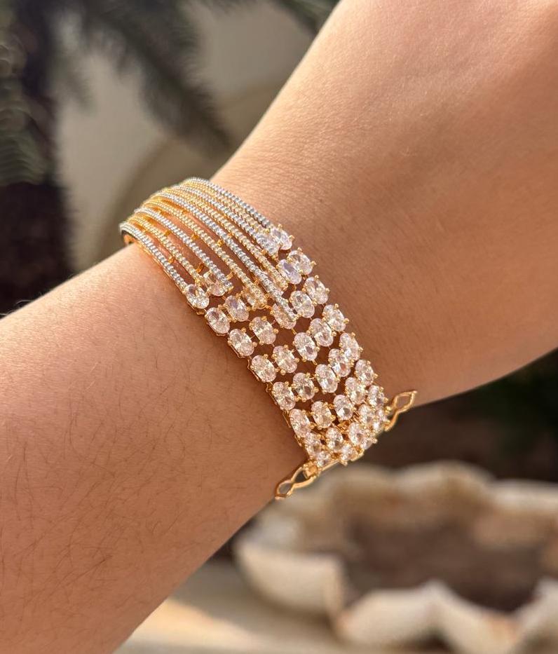 Rhodium Plated Zircon Bracelet for woman