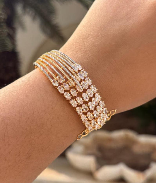 Rhodium Plated Zircon Bracelet for woman