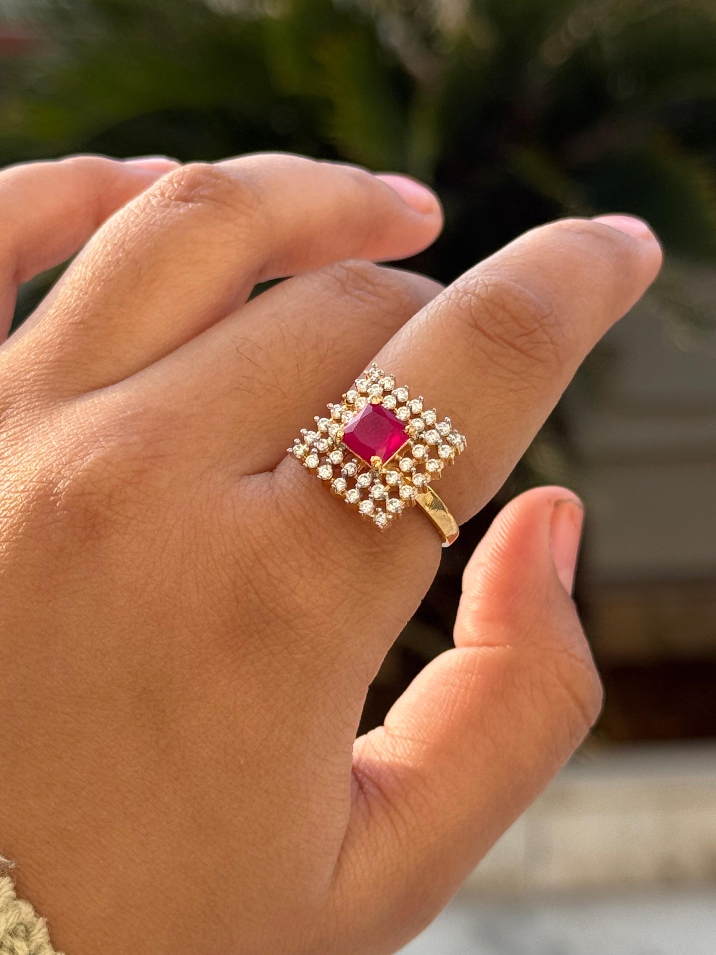 Square CZ Ring for woman