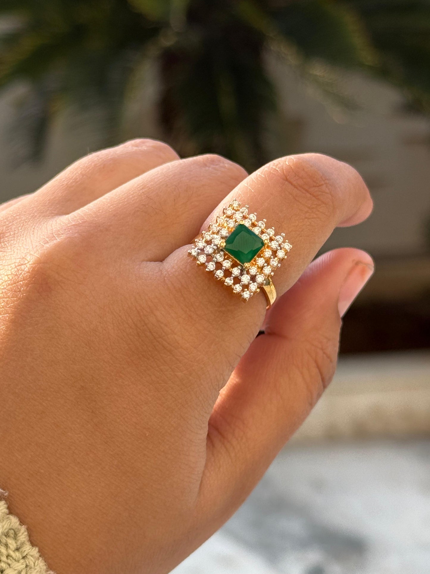 Square CZ Ring for woman