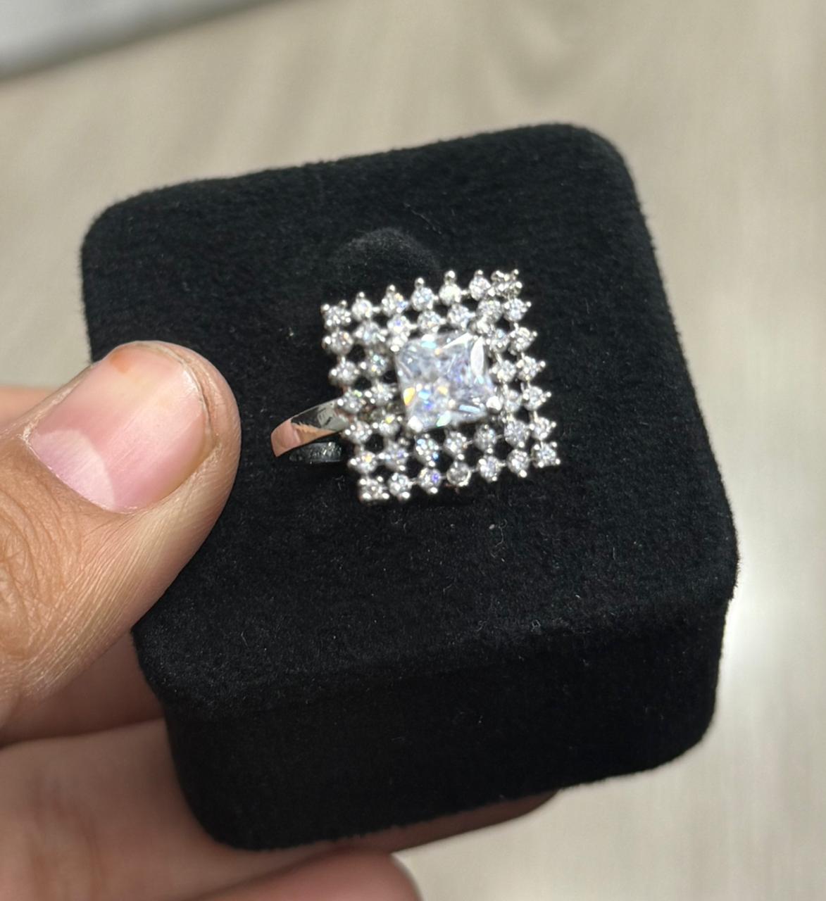 Square CZ Ring for woman