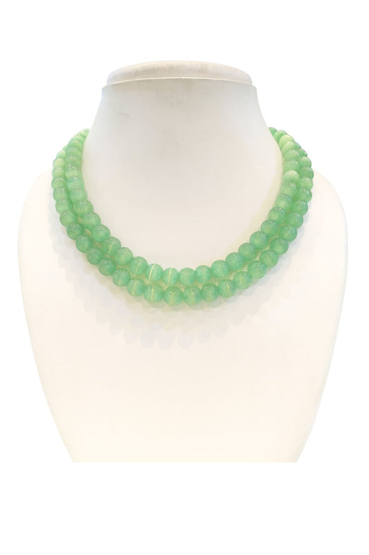 MINT COLOUR TWO LAYER MONALISA BEADS MALA