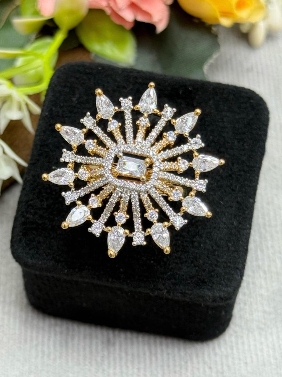 Oversized With cz Ring for woman