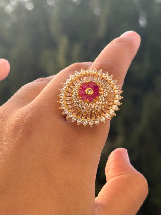 Golden Polish With cz Ring for woman