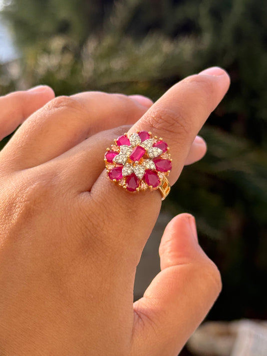 Pota Stones With Zircon Ring in pink for woman